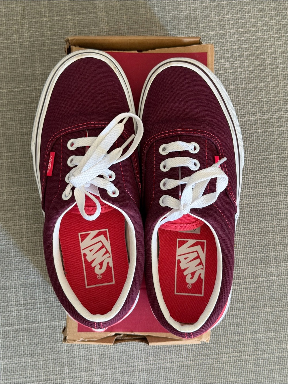 Vans Era (Heel Pop) Sneakers - Fig/Paradise Pink - US Women 5 / Big Kids 3.5 Y